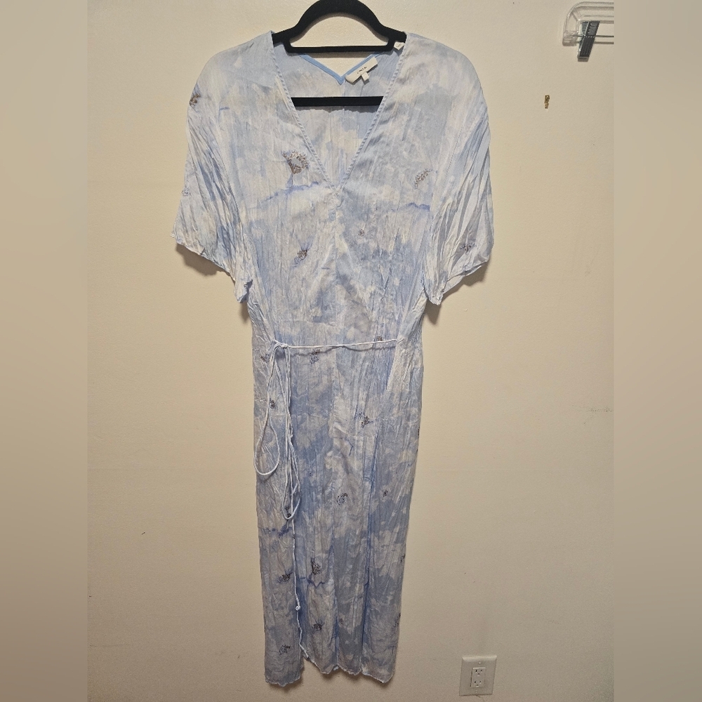 Vince Painted Magnolia V-Neck Midi Dress - Picture 12 of 12